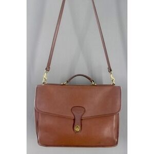 Vintage JACK GEORGES USA‎ Leather chestnut brown professional Attaché briefcase